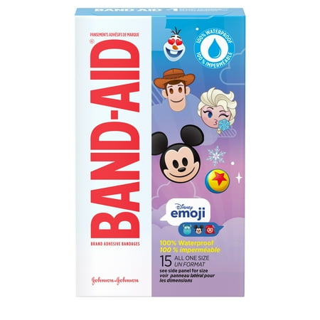 Band-Aid Brand Bandages for Kids, Disney Emoji, All One Size, 15 ct (Pack of 6)