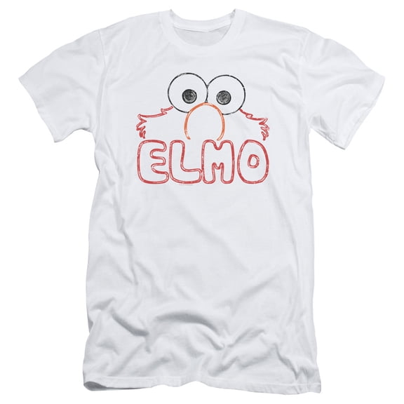 Sesame Street Elmo Letters S/S Adult 30/1 T-Shirt White