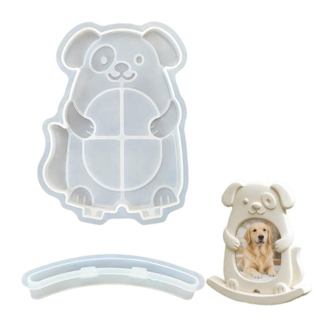 Photo Frame Mold for Epoxy Resin Casting, 13.2 cm x 10 cm Silicone, Animal Designs for Home Table Decoration