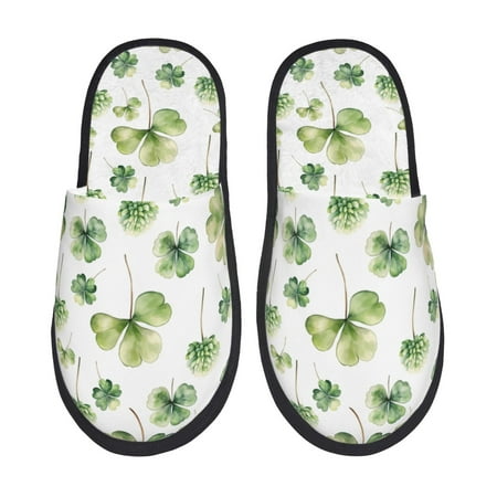 Balery St Patrick s Day3 Slient Indoor Furry Fleece Comfort House Shoes Soft Non-Slip Home Shoes Cotton slippers House Slippers-- Medium