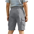 thumbnail image 7 of HAOTAGS Boys Cargo Shorts,Breathable Summer Utility Pocket Elastic Waist School Uniform Shorts Gray 11-12, 7 of 7