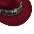 thumbnail image 5 of Emitonse Baby Boy Hats Kids Western Hats Boys Girls Cowboy Leather Buckle Felt Cowgirl Hat with Cowboy Size 3-8 Years,Wine, 5 of 5