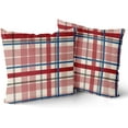 thumbnail image 3 of 4th of July Pillow Covers 20x20 Set of 2 Red Blue Grey Gray Buffalo Plaid Holiday Decorative Throw Pillows Patriotic Decorations Pillowcase Cotton Square Cushion Cover Decor for Home Couch Bed Soft, 3 of 6