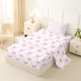 thumbnail image 2 of Erosebridal Pink Bow-tie Girl Twin Sheet Sets, Cute Princess Style Bedding, 3-Piece, 2 of 5