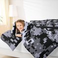 thumbnail image 4 of Feelyou Grey Camo Abstract Queen Comforter Set, Pixel Grid Miners Bedding Set, 3pcs, 4 of 8