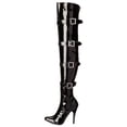 thumbnail image 4 of Ellie Shoes E-511-Buckleup 5" Heel Stretch Womans Thigh Boot with Buckles & Inner zipper. 12 / Black, 4 of 8