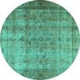 thumbnail image 1 of Ahgly Company Machine Washable Indoor Round Persian Turquoise Blue Traditional Area Rugs, 8' Round, 1 of 4
