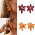 thumbnail image 2 of Giaone Handcrafted Flower Shape Earrings Drops Oil Earwear Florals Earring Ornament, 2 of 8