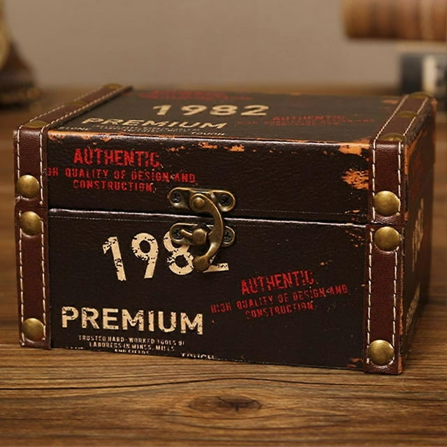 Vintage Wooden Storage Box Jewelry Organizer Photographic Prop Desktop Ornaments2208A-03-1982
