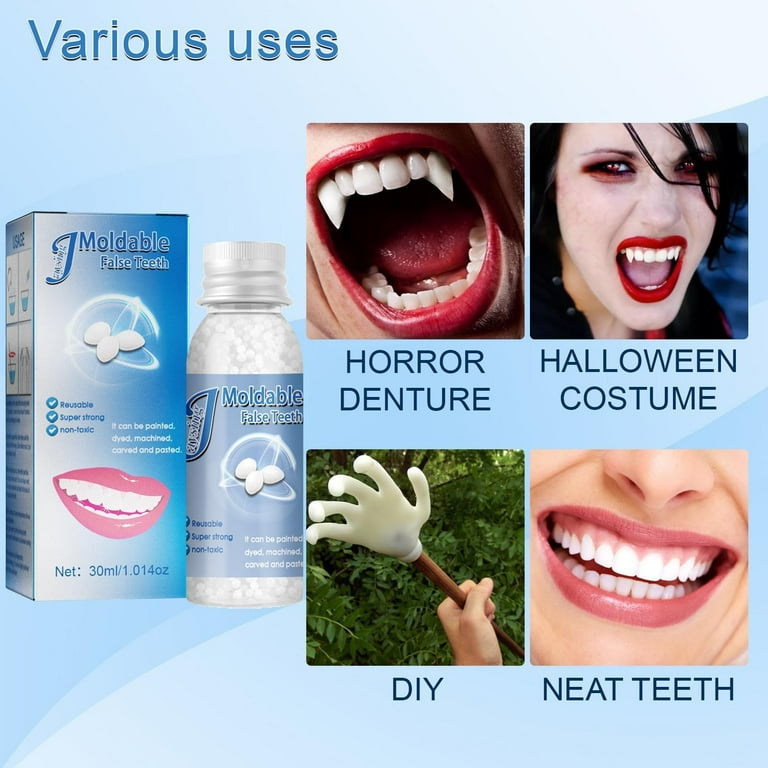 WOXINDA Teeth Retainers for Crooked Teeth Temp Tooth Beads One Day Plastic  Teeth Glue Makeup Dentures Modified Temporary Filling Teeth Filling Teeth