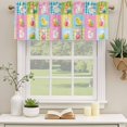 thumbnail image 2 of Spring Easter Curtain Valances for Windows, Kitchen Valance Window Treatments Panel 2 Pack, Bunny Duck Eggs Checkered Farmhouse Rod Pocket Short Curtains for Bathroom Bedroom 42 x 18 Inch, 2 of 8