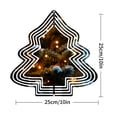 thumbnail image 2 of Metal Hanging Christmas Tree Wind Spinner - Festive Garden Decoration with Snow - Covered Branches & Warm Light Design for Yard, 2 of 7