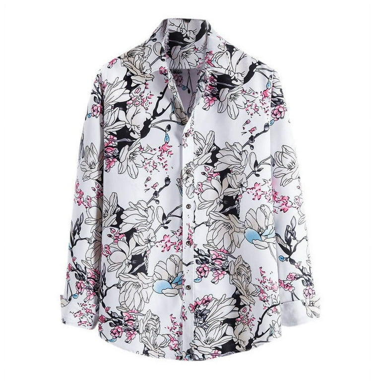 Aayomet Mens Shirts Men'S Casual Geometric Floral Print