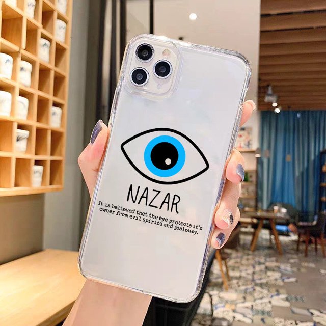 Lucky Eye Blue Evil Impresión Transparente Teléfono Caso Para Iphone SE20 12 11 Pro Xr X Xs Max 7 8 6Plus Siliconas Suaves Cubierta Trasera Tasr Fundas Protectoras