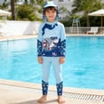 thumbnail image 2 of TBWNWG Boys Long Sleeve Rash Guard Sun Swimwear Set for Kids Surfing Beach and Pool Activities, 2 of 4