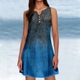 thumbnail image 2 of Icvfdpl Robes d'Été pour Femmes, Robe Fluide à Col en V avec Boutons, Tenue Quotidienne de Printemps, Robe de Plage Confortable pour Femmes, P, 2 of 5