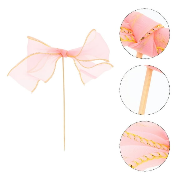 KALLORY 5Pcs Materials Grenadine Netting Cake Toppers for Cakes and Cookies 9.43x7.07x0.39in