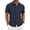 Navy, variant on Domzest Men's Collared Shirts Short Sleeve Button Down Shirt Summer Casual Striped Textured Beach Shirt Light Gray XL