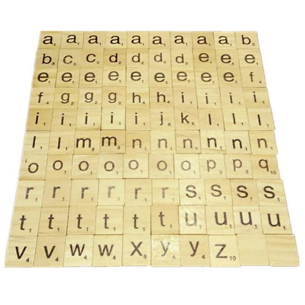 100 fichas de madera del alfabeto para Scrabble y juegos de mesa | Letras educativas para niños | Fichas decorativas para bodas y decoración de pared