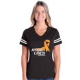 thumbnail image 1 of Womens Appendix Cancer Football V-Neck T-Shirt, 1 of 5