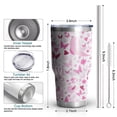 thumbnail image 6 of 30oz Pink Breast Cancer Tumblers Stainless Steel Tumbler with Lid and Straw,Vacuum Insulated Double Wall Travel Tumbler Cups Mug with Cleaning Brush for Coffee,Tea, 6 of 7