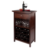 Pemberley Row Solid Wood Antique Walnut Wine Cabinet Rectangular 40.35 ...