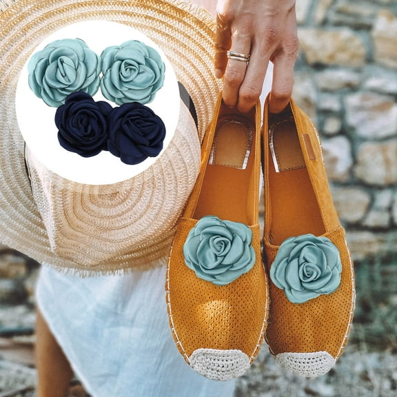 UPOUART Green Synthetic Shoe Flower Adornment for Decoration Clip Accessory Ideal for High Heels and Flats 2 Pairs