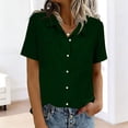 thumbnail image 7 of Hfnxid Womens Summer Tops Lightweight Short Sleeve Shirts Casual Office Button Down Blouses Summer Loose Fit Breathable Business Work Shirt Green M, 7 of 7