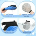 thumbnail image 4 of Pawaboo 2 Pack Pet Hair Removal Gloves, Dual-Side Electrostatic Hair Removal & Silicone Fur Brush for Dogs and Cats, Reusable Five-Finger Pet Fur Grooming Glove for Couch Carpet Clothes, Blue & Gray, 4 of 7