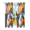 thumbnail image 7 of Yayeee Window Curtains Light Filtering 63"x42" Grommet Panel Pair Home Living Room Decor, Abstract Wavy, 7 of 7