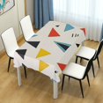 thumbnail image 4 of Yayeee Tablecloths 54" x 54" Rectangle Wrinkle Resistant Party Table Cover, Beige Triangles, 4 of 8