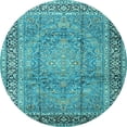 thumbnail image 1 of Ahgly Company Indoor Round Persian Light Blue Traditional Area Rugs, 6' Round, 1 of 4