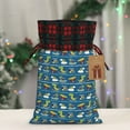 thumbnail image 5 of Rocae Dinosaur on the Beach Vacation Print Christmas Drawstring Linen Gift Bag with Drawstrings Treat Bag Goody Present Bags for Christmas Party Favor, 5 of 8
