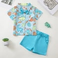 thumbnail image 2 of Toddler Baby Boy Easter Outfit Cartoon Print Bow Tie Shirt Top and Pocket Shorts Set Little Boys Easter Clothes, 2 of 6