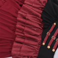 thumbnail image 6 of Steampunk Skirt, Steampunk Victorian, Tiered Skirt Corset, Belt Ruffled Gothic, Steampunk Victorian Tiered Skirt With Corset Belt Ruffled Gothic Long Skirt for Fall Festival, Deep Red XL, 6 of 9