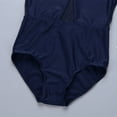 thumbnail image 7 of YONGHS Kids Girls Mesh Splice Ballet Dance Gymnastics Leotard Tops Athletic Bodysuit 3-12 Navy Blue 10-12, 7 of 7