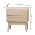 thumbnail image 2 of HOOWIFFY Mini Night Stand Table Wooden Beige Pretend PCS Furniture Model, 2 of 8