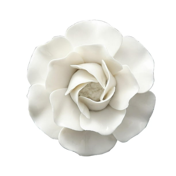 Escultura de cerámica 3D de flores artificiales de cerámica únicas, flores de porcelana para S Peonía 8cm