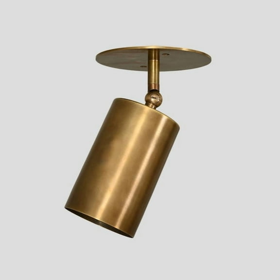 Semi Flush Mount Light Articulated Spot Ceiling Sconce Stilnovo Style Brass Wall Lamp Handmade Cylinder Mid Century