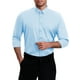 thumbnail image 5 of Camisas de vestir formales de color sólido de manga larga con cuello de punta para hombres Inspire Chic, azul claro, talla L, 5 of 6