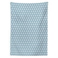 thumbnail image 3 of Ambesonne Ikat Tablecloth Rectangular Table Cover, Aquatic Geometric Ovals, 60"x90", Blue Beige White, 3 of 4