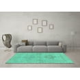 thumbnail image 3 of Ahgly Company Indoor Rectangle Abstract Turquoise Blue Modern Area Rugs, 5' x 7', 3 of 4