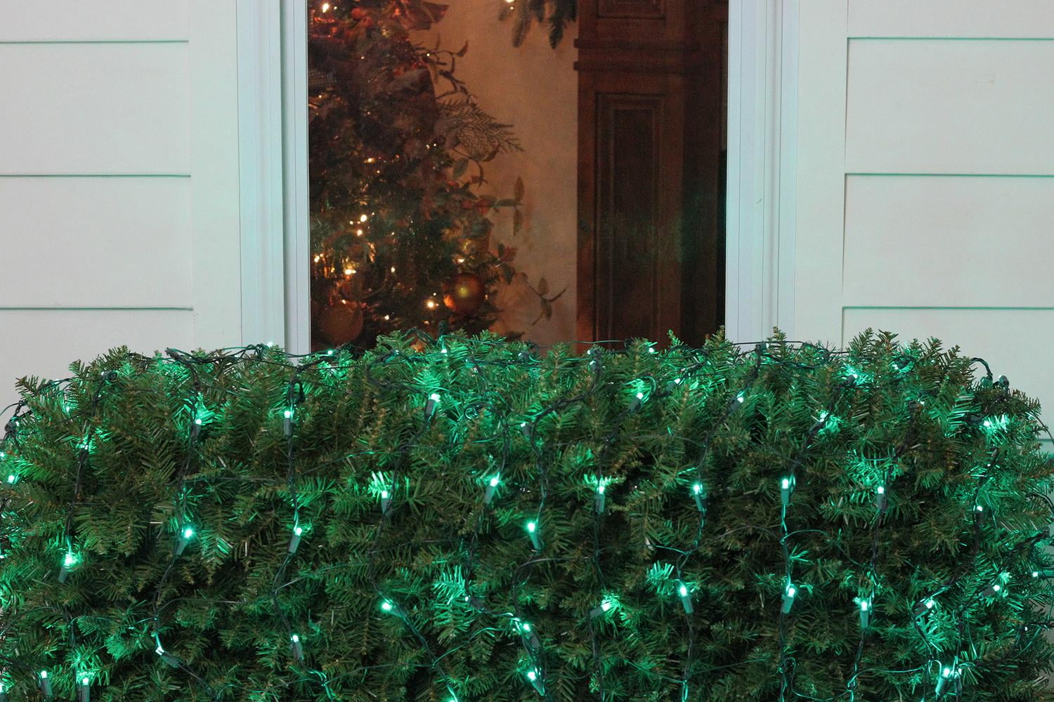 Set of 150 Green LED Net Style Christmas Lights Green Wire Walmart Canada
