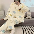 thumbnail image 4 of XIAONU Womens Pajama Sets Cute Cartoon Printed Pleasure Loungewear Round-Neck Long Sleeve Baggy Pants Pullover Homewear Set, 4 of 7