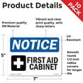 thumbnail image 2 of First Aid Cabinet With Symbol OSHA Notice Vinyl Decal Label 7 Inch x 5 Inch - 10 Pack, 2 of 6