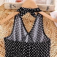 thumbnail image 7 of oqasdz Girls Dresses Polka Dot Print V Neck Backless Elasitc Waist Cinching Tiered Flared Vintage Sunderss for Kids Youth Summer Dress, 7 of 7