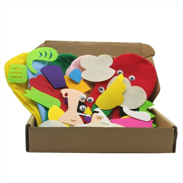 Kit para Hacer Marionetas de Mano. Fabricación de Juguetes de Fieltro Artesanales para Niños. Haga Su Propia Marioneta con Forma de Calcetín.
