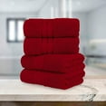 thumbnail image 6 of Elegant Comfort Turkish Cotton Hand Towel Set, 4-Pack, 16" x 28", Highly Absorbent - Soft Bathroom Towels, Burgundy, 6 of 6