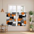 thumbnail image 2 of Burnt Orange Black Geometric Kitchen Curtains 45 Inch Length, Modern Abstract Block Tiers Curtains for Bathroom Bedroom Cafe, Light Filtering Small Window Treatment Short Drapes 2 Panels 42"Wx45"L, 2 of 8