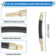 thumbnail image 3 of 1 Juego de Extensión de Válvula de Neumático de Cobre de 180 Grados con Extensión de Vástago de Válvula de Neumático de Plástico Flexible de 125 mm para Coche, Motocicleta, RV, Camión, Bicicleta, 3 of 6